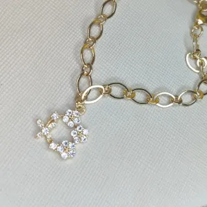 Pulseira Ellos com Florzinha Cravejada