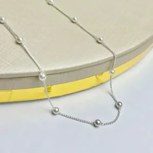 Choker Bolinha de Pérola Banhado a Prata