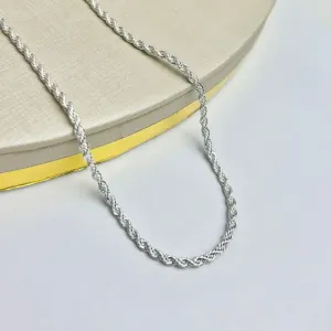 Colar Cordão Baiano Banhado a Prata