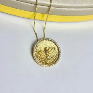 Colar Mandala de Espírito Santo Banhado a Ouro