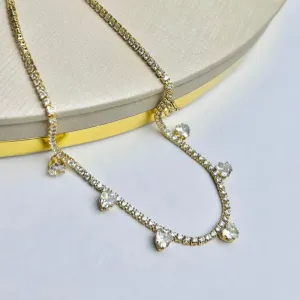 Colar Super Luxo Zirconia Coração Banhado a Ouro