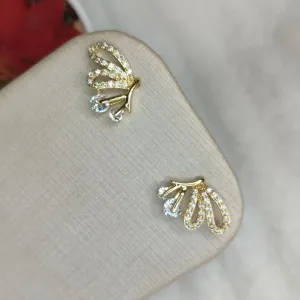Brinco Metade Borboleta Cravejada Banhado a Ouro