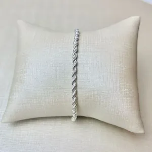 Pulseira Masculina Cordão Baiano Banhada a Prata