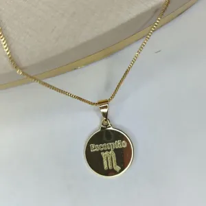 Colar Signo Escorpião Banhado a Ouro