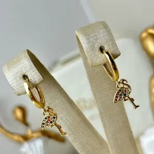 Argola Flamiingos Banhada a Ouro