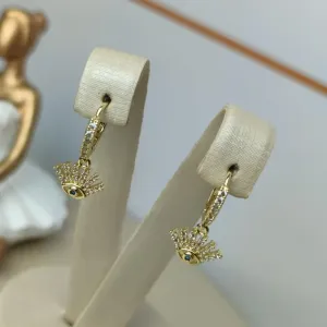 Argola Olho Grego Cravejado Banhado a Ouro