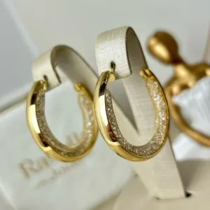 Brinco Argola com Redinha Banhado a Ouro