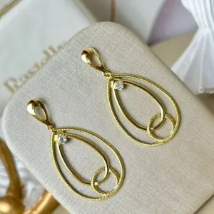 Brinco Elory Gota Dupla Banhado a Ouro