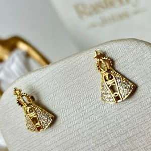 Brinco Nossa  Senhora Aparecida Banhado a Ouro