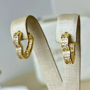 Argola Coração Cravejado