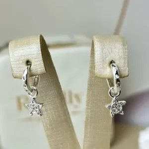 Argola  estrelinha Cravejada (black)