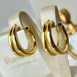 Brinco com Redinha Luxo Banhado a Ouro