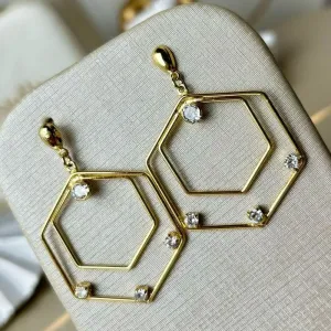Brinco Grande Esferas Com Zirconias
