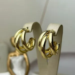 Brinco Três Elos Banhado a Ouro