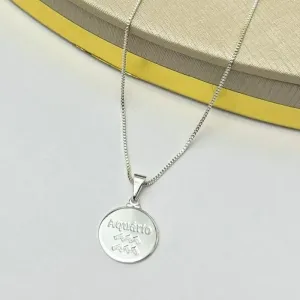 Colar Signo Aquário Banhado a Prata