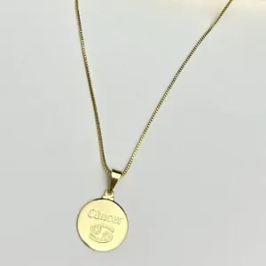 Colar Signo Câncer Banhado a Ouro