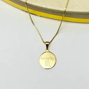 Colar Signo Escorpião Banhado a Ouro