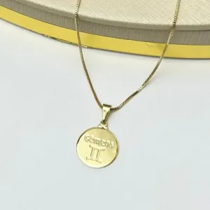 Colar Signo Gêmeos Banhado a Ouro