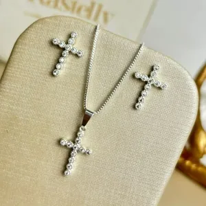 Conjunto Cravejado Cruz