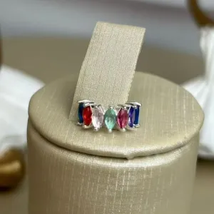 Piercing Fake Cravejadas Color Banhado a Prata