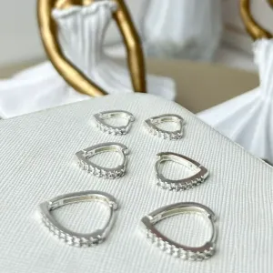 Argola Trio Coração Cravejado