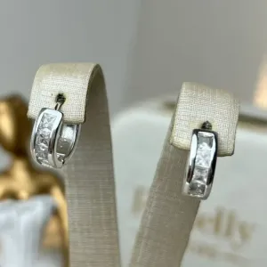 Argola ZIrconia Carré Cristal