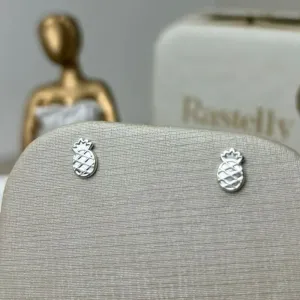 Brinco Abacaxi Infantil Banhado a Prata