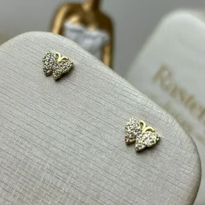 Brinco Borboleta Zirconia Banhado a Ouro