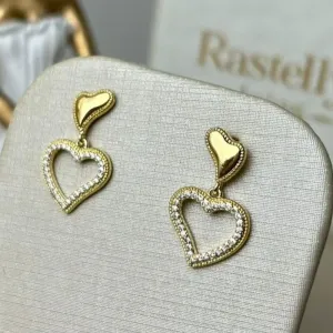 Brinco Coração Banhado a Ouro