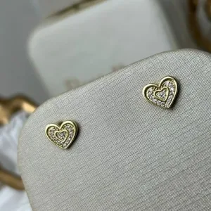 Brinco De Coração Todo De Zircônia