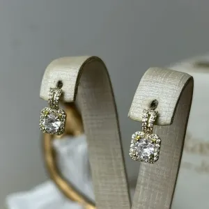 Brinco De Zircônia Quadrado