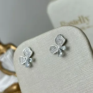 Brinco Laço Cravejado Banhado a Ouro