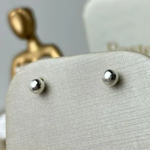 Brinco Liso Medio Banhado a Prata