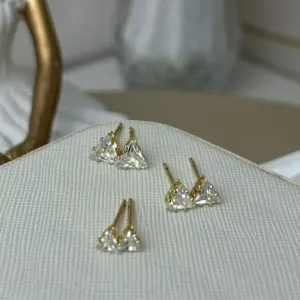 Brinco Trio Triangular Banhado a Ouro