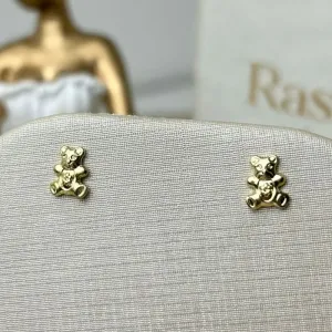 Brinco Urso Infantil Banhado a Ouro