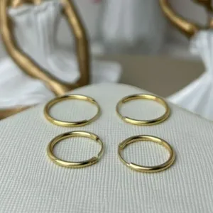 Dupla Argola Lisa Banhada a Ouro