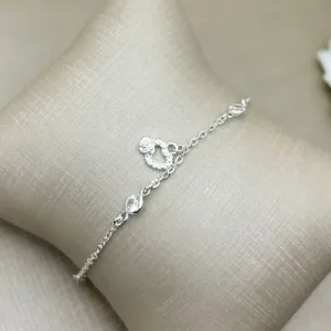 Pulseira Infatil Coração Zirconia
