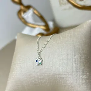 Tornozeleira Borboleta Color Banhada a Prata