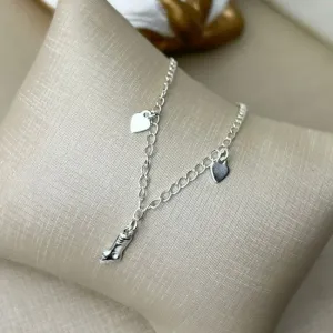 Tornozeleira De Figa Banhado a Prata