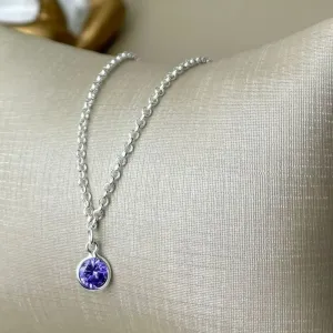 Tornozeleira Zirconia Lilás