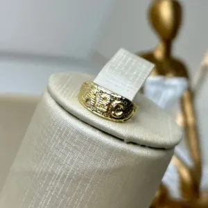 Anel ABC de Formatura Diamantado Banhado a Ouro