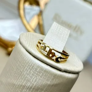 Anel ABC de Formatura Vazado Banhado a Ouro