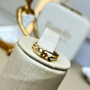 Anel ABC de Formatura Vazado Banhado a Ouro