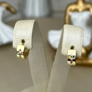 Argola Cruz Zirconia Color