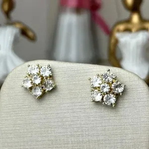 Brinco Camélia Banhado a Ouro