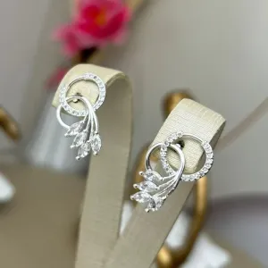 Brinco Circulo Duplo Cravejado Banhado a Prata