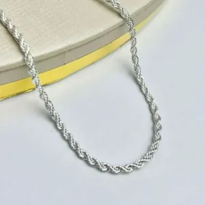 Choker Cordão Baiano Banhada a Prata