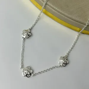 Choker Flor com Zircônia Banhado a Prata