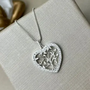 Colar De Coração Árvore Da Vida