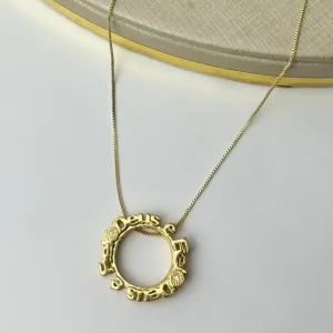 Colar Deus É fiel Banhado a Ouro